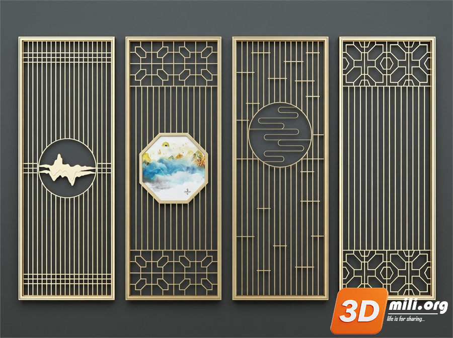 Folding screen Skp Files 